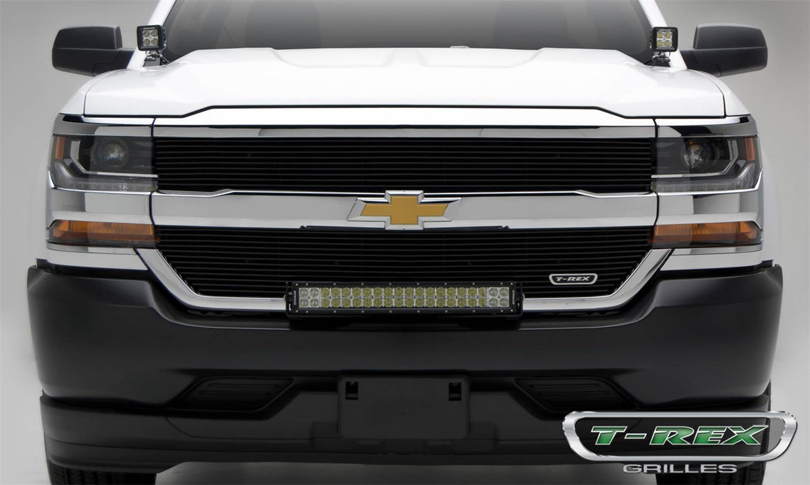 T-Rex Grilles 6211271 Laser Billet Series Grille; Horizontal; Aluminum; Black; 2 Pc; Overlay; - Truck Part Superstore