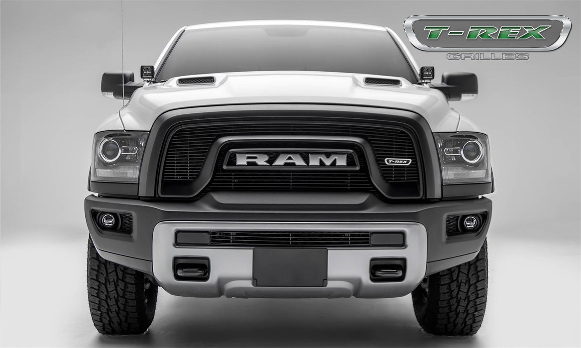 T-Rex Grilles 6214641 Laser Billet Series Grille; Horizontal; Aluminum; Black; 2 Pc; Overlay; - Truck Part Superstore