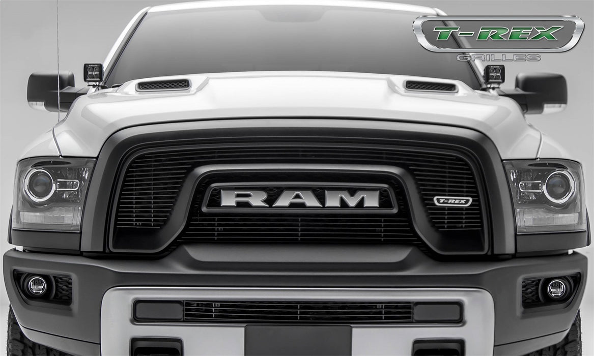 T-Rex Grilles 6214641 Laser Billet Series Grille; Horizontal; Aluminum; Black; 2 Pc; Overlay; - Truck Part Superstore