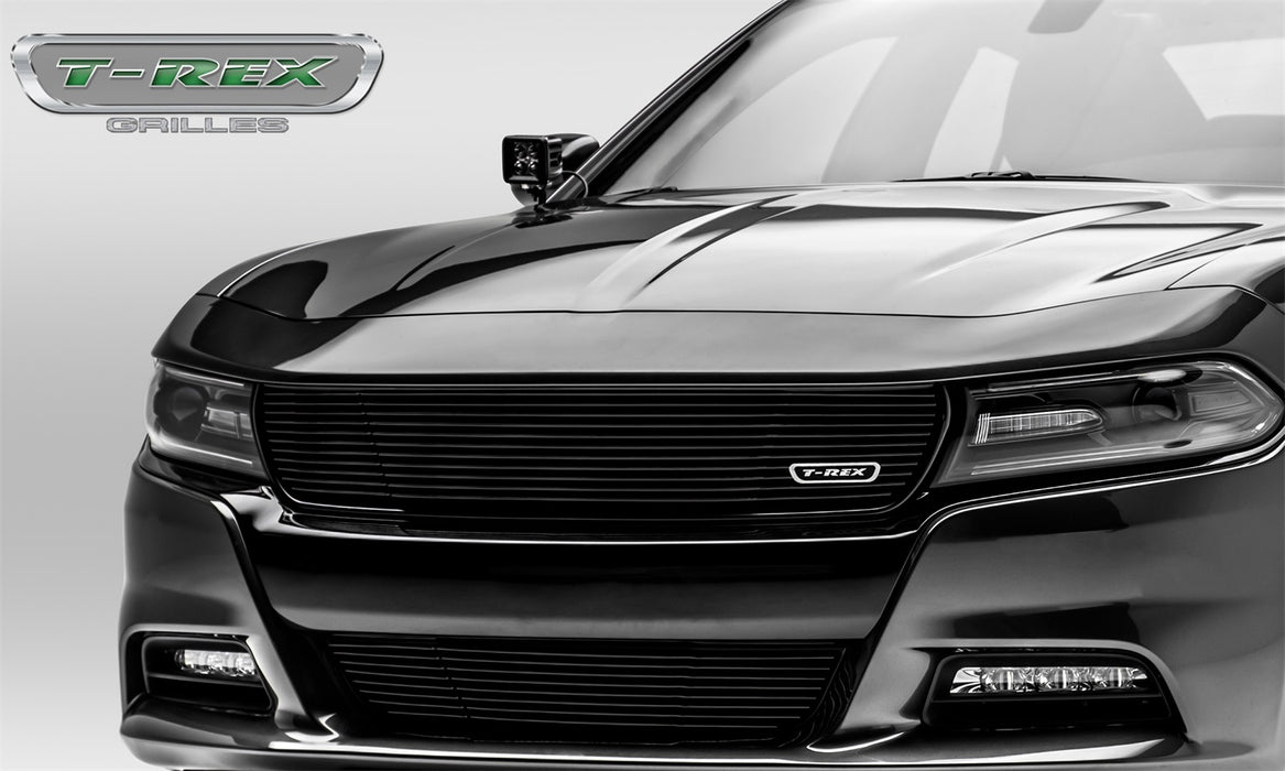 T-Rex Grilles 6214761 Laser Billet Series Grille; Horizontal; Aluminum; Black; 1 Pc; Insert; - Truck Part Superstore