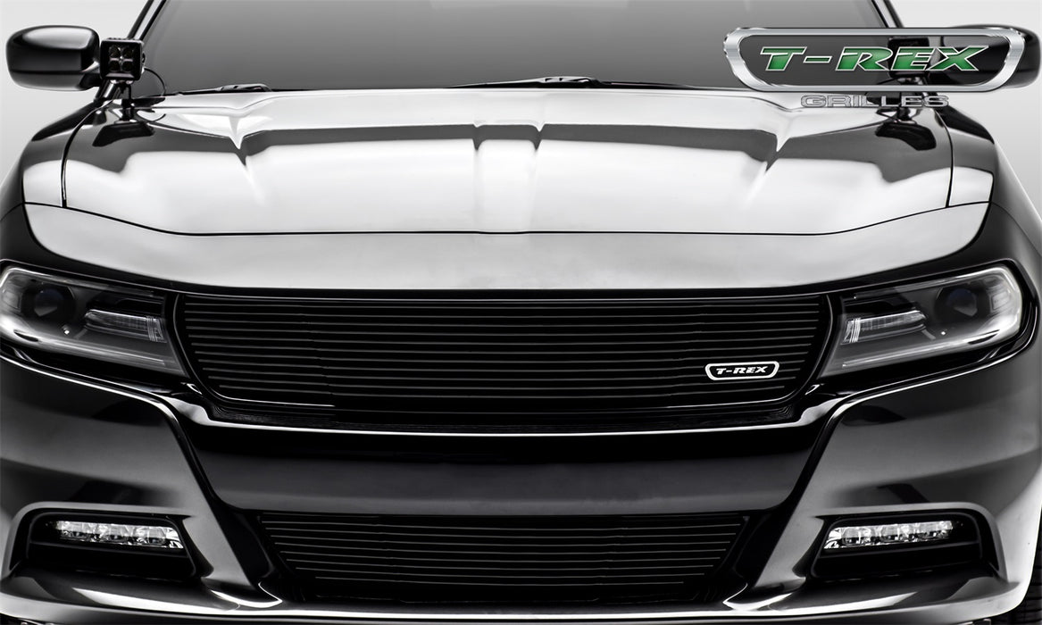 T-Rex Grilles 6214761 Laser Billet Series Grille; Horizontal; Aluminum; Black; 1 Pc; Insert; - Truck Part Superstore