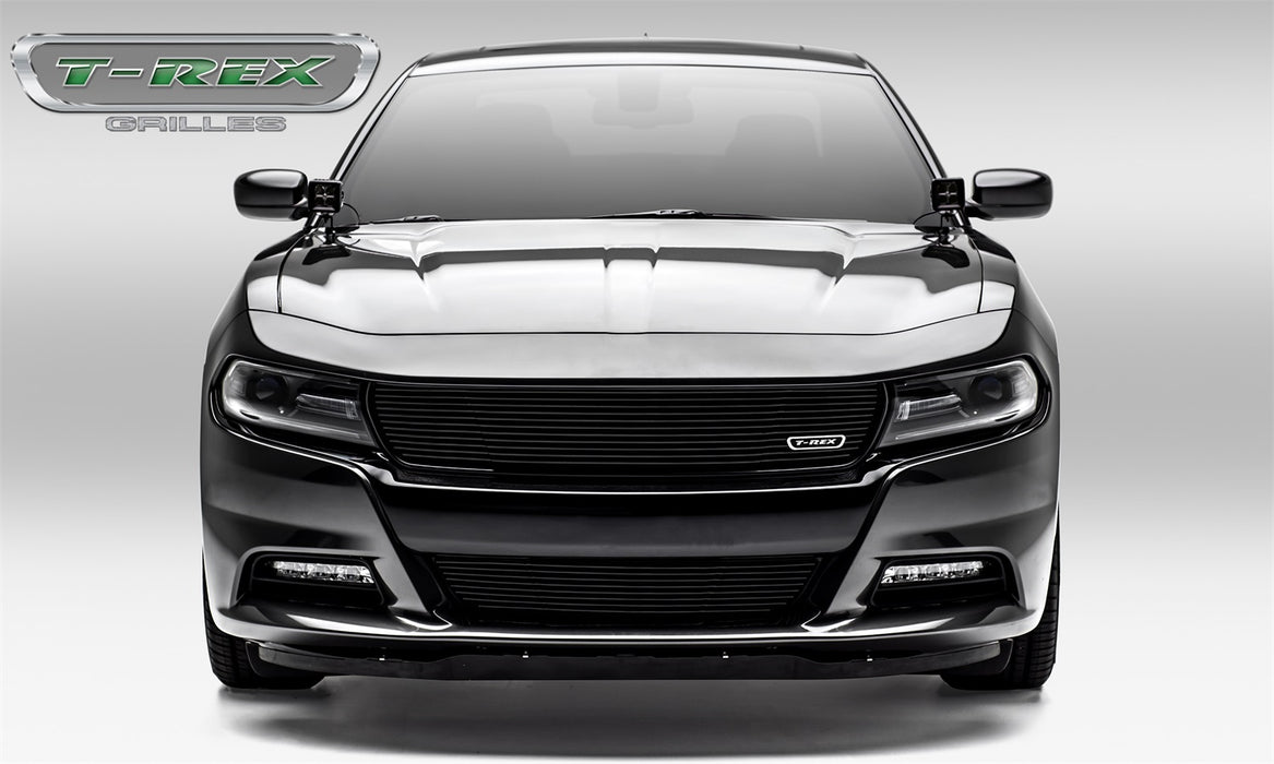 T-Rex Grilles 6214761 Laser Billet Series Grille; Horizontal; Aluminum; Black; 1 Pc; Insert; - Truck Part Superstore
