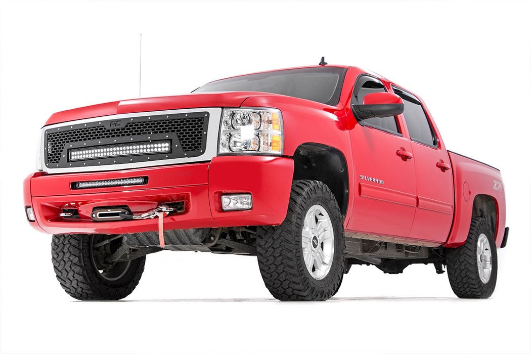 Rough Country 70196 Chevrolet Mesh Grille w/30 Inch Dual Row Black Series LED 07-13 Silverado 1500 Rough Country - Truck Part Superstore