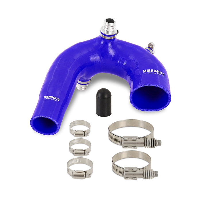 Mishimoto MMHOSE-RZR-16AIBL Silicone Intake J-Tube, Fits Polaris RZR XP Turbo 2016+, Blue - Truck Part Superstore