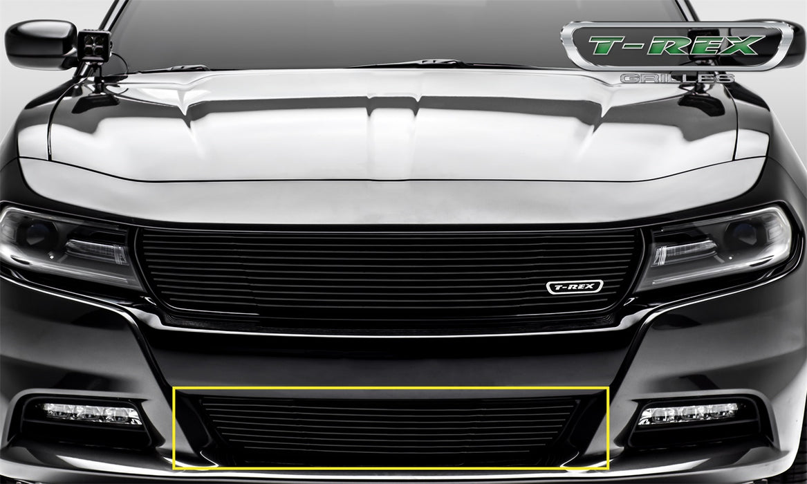 T-Rex Grilles 6224761 Laser Billet Series Bumper Grille; Horizontal; Aluminum; Black; 1 Pc; Overlay; - Truck Part Superstore