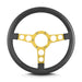 Lokar 62406 Lecarra Trans Am Steering Wheel; Dark Grey; Gold Anodized Spokes; - Truck Part Superstore