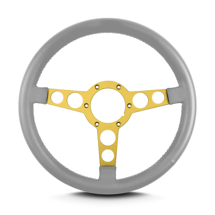 Lokar 62407 Lecarra Trans Am Steering Wheel; Light Grey; Gold Anodized Spokes; - Truck Part Superstore