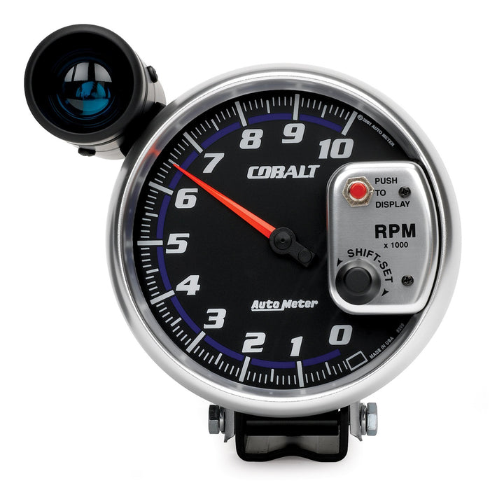 AutoMeter 6299 GAUGE; TACHOMETER; 5in.; 10K RPM; PEDESTAL W/EXT. SHIFT-LITE; COBALT - Truck Part Superstore