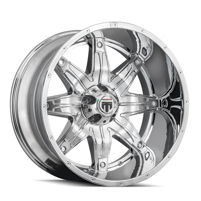 AMERICAN TRUXX AT185-2178C-24 AT185 LONESTAR CHROME 20X10 8-180 -24mm 125.2mm - Truck Part Superstore
