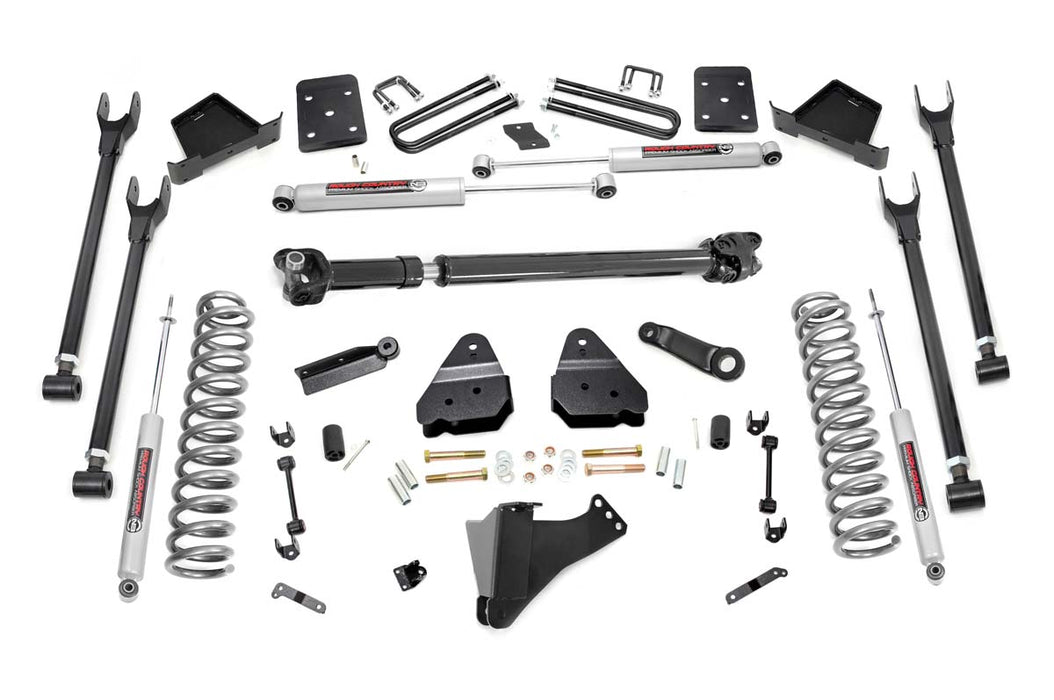 Rough Country 50721 6 Inch Ford 4-Link Suspension Lift Kit 17-19 F-250/350 4WD w/Front Drive Shaft Diesel 4 Inch Axle w/o Overloads Rough Country - Truck Part Superstore