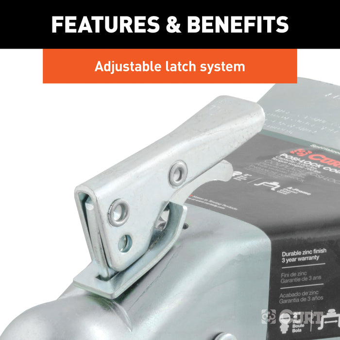 CURT 25101 CURT 25101 A-Frame Trailer Coupler; 2-Inch Hitch Ball; 5;000 lbs - Truck Part Superstore