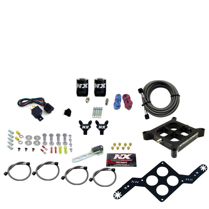 Nitrous Express 63040-00 4150 SINGLE ENTRY BILLET CROSSBAR PLATE SYSTEM; (50-300HP) WITHOUT BOTTLE - Truck Part Superstore