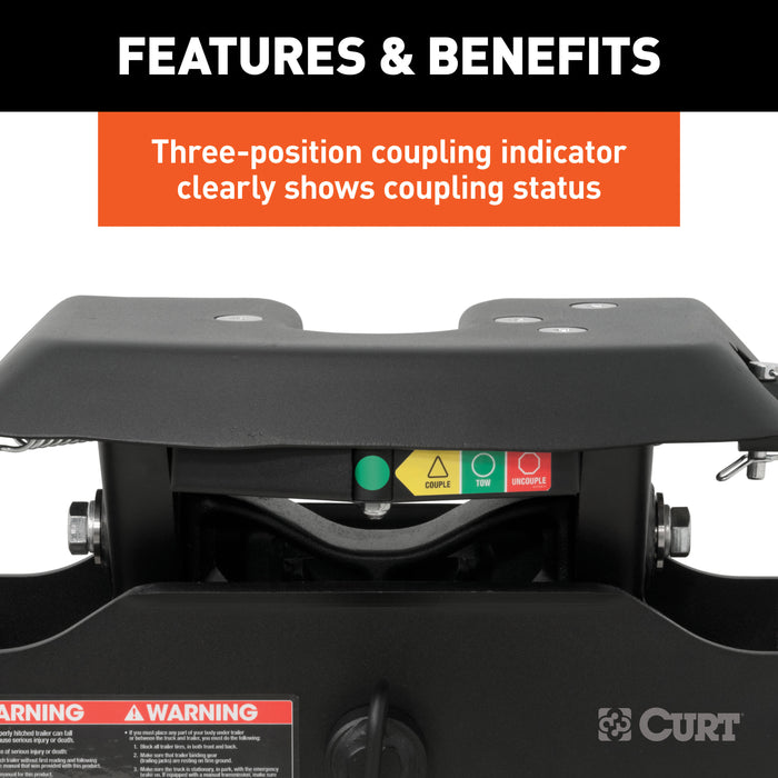 CURT 16685 A16 Sliding 5th Wheel Hitch; 16K; Select Ram 2500; 3500; 6.5ft. Bed Puck System - Truck Part Superstore