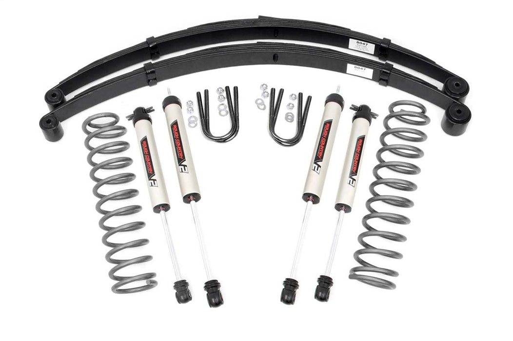 Rough Country 63070 Jeep Cherokee XJ 3 Inch Suspension Lift System w/V2 Shocks Leaf Springs For 84-01 Jeep Cherokee XJ Rough Country - Truck Part Superstore