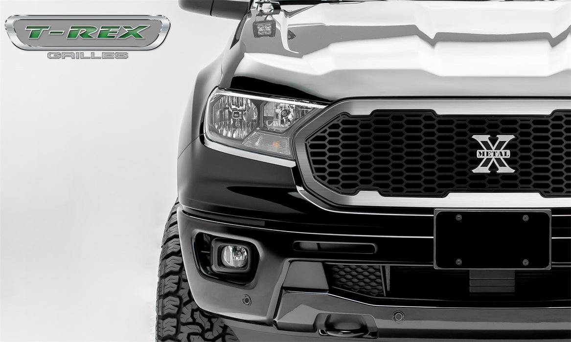 T-Rex Grilles 6315824 Laser X Series Grille; Laser Cut Pattern; Mild Steel; Black; 1 Pc; Replacement; - Truck Part Superstore