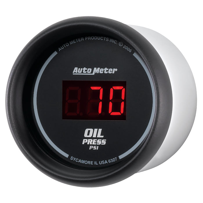 AutoMeter 6327 GAUGE; OIL PRESSURE; 2 1/16in.; 100PSI; DIGITAL; BLACK DIAL W/RED LED - Truck Part Superstore