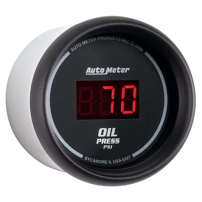 AutoMeter 6327 GAUGE; OIL PRESSURE; 2 1/16in.; 100PSI; DIGITAL; BLACK DIAL W/RED LED - Truck Part Superstore