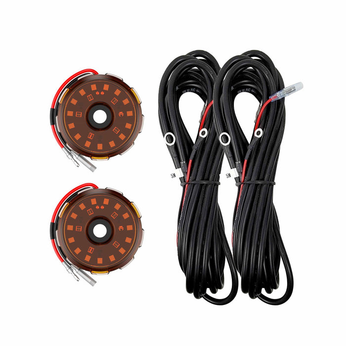 KC HiLiTES 6336 KC Two-Light Add-On Cyclone V2 Kit - Amber - 5.0 Meters Long - Truck Part Superstore