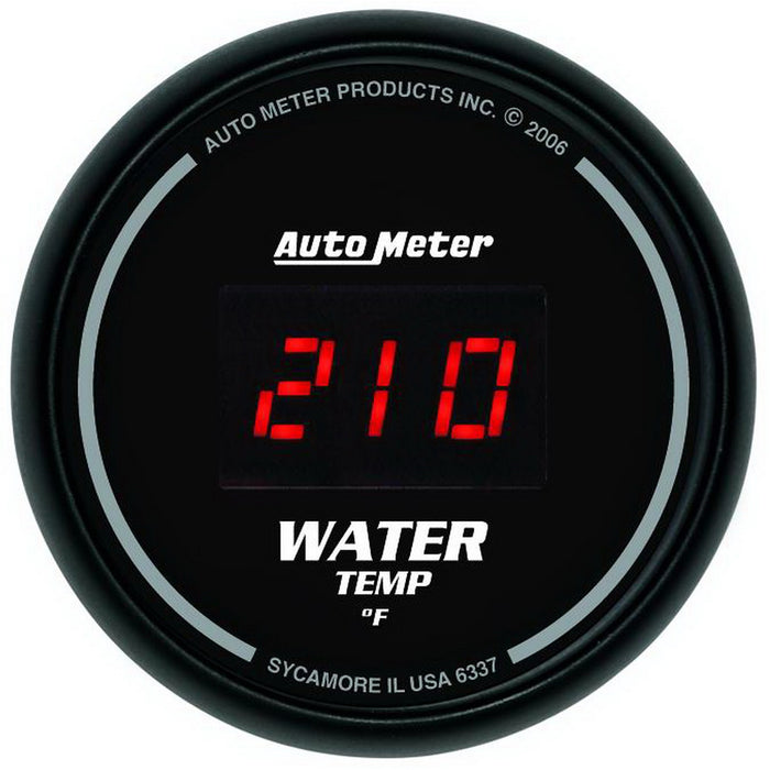 AutoMeter 6337 GAUGE; WATER TEMP; 2 1/16in.; 340deg.F; DIGITAL; BLACK DIAL W/RED LED - Truck Part Superstore
