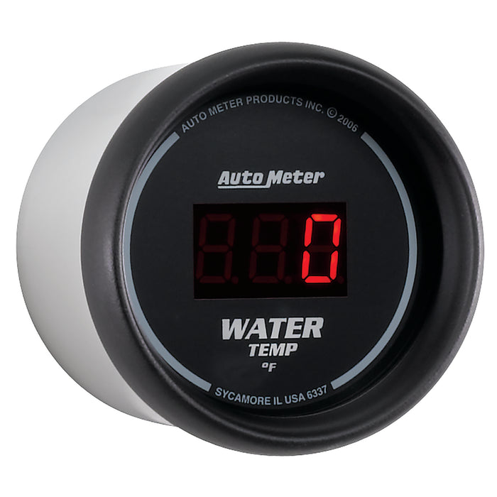 AutoMeter 6337 GAUGE; WATER TEMP; 2 1/16in.; 340deg.F; DIGITAL; BLACK DIAL W/RED LED - Truck Part Superstore