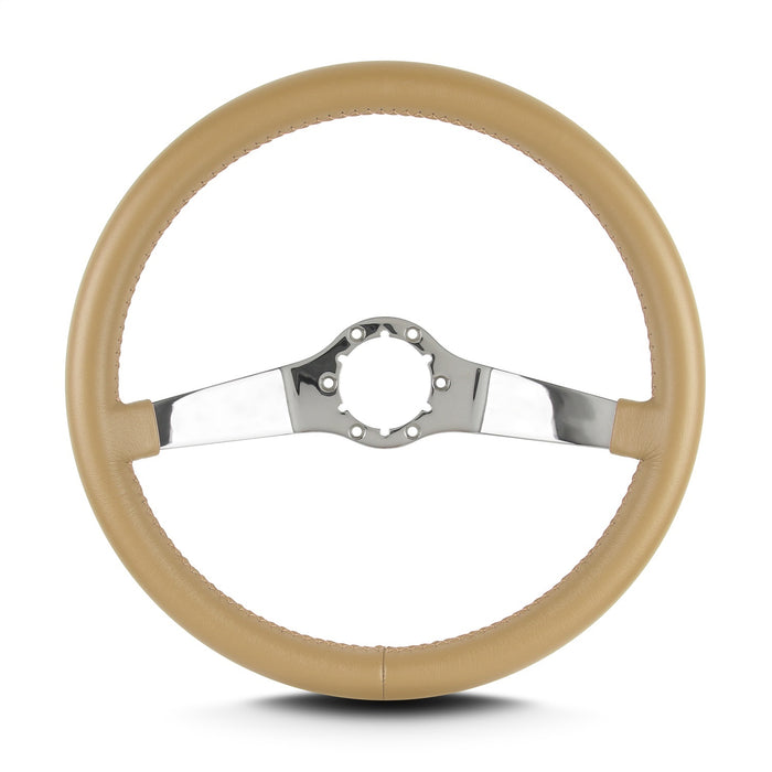 Lokar 63409 Lecarra Two Smooth Steering Wheel; Tan; Polished Spokes; 14 in. Standard Grip; - Truck Part Superstore