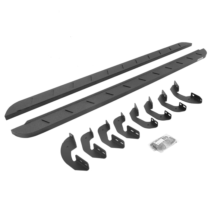 Go Rhino 63443687ST RB10 Slim Line Running Boards with Mounting Brackets Kit - Crew Max - Truck Part Superstore
