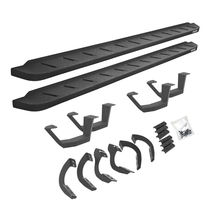 Go Rhino 6344256820T RB10 Running Boards with Mounting Brackets, 2 Pairs Drop Steps Kit - Truck Part Superstore