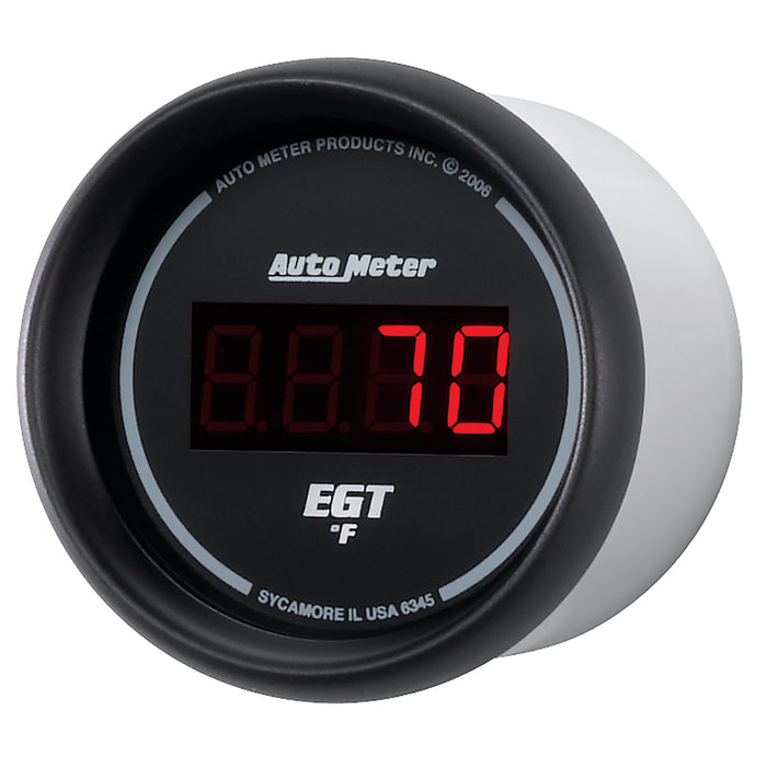 AutoMeter 6345 GAUGE; PYROMETER (EGT); 2 1/16in.; 1600deg.F; DIGITAL; BLACK DIAL W/RED LED - Truck Part Superstore