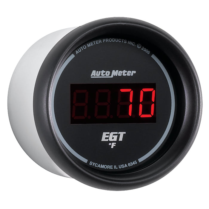 AutoMeter 6345 GAUGE; PYROMETER (EGT); 2 1/16in.; 1600deg.F; DIGITAL; BLACK DIAL W/RED LED - Truck Part Superstore