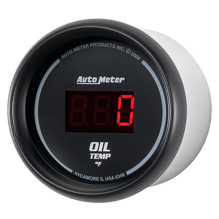 AutoMeter 6348 GAUGE; OIL TEMP; 2 1/16in.; 340deg.F; DIGITAL; BLACK DIAL W/RED LED - Truck Part Superstore