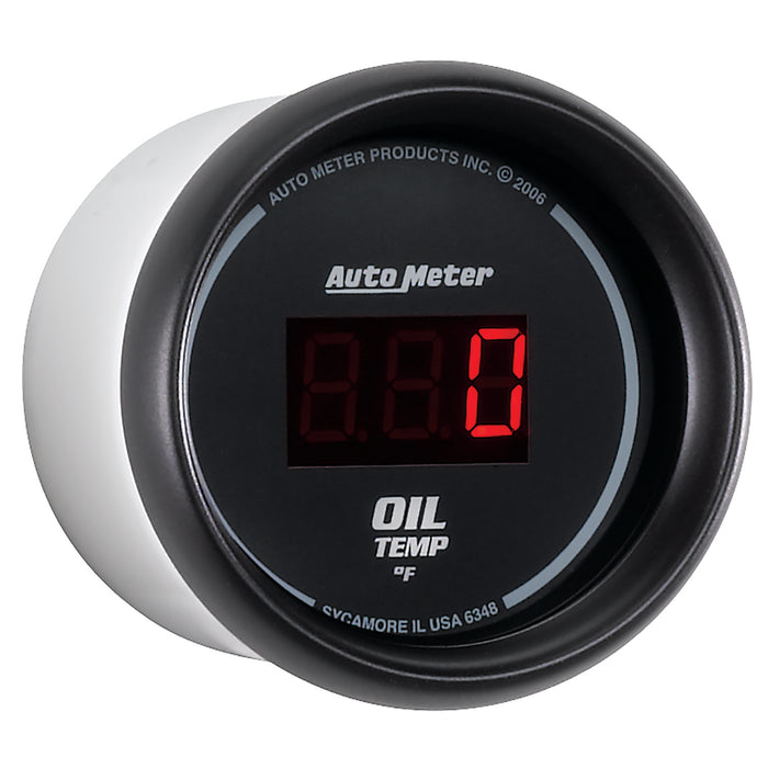AutoMeter 6348 GAUGE; OIL TEMP; 2 1/16in.; 340deg.F; DIGITAL; BLACK DIAL W/RED LED - Truck Part Superstore