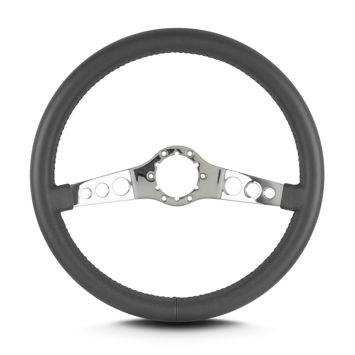 Lokar 63506 Lecarra SS Steering Wheel; Dark Grey; Polished Spokes; 14 in. Standard Grip; - Truck Part Superstore