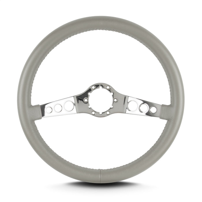 Lokar 63507 Lecarra SS Steering Wheel; Light Grey; Polished Spokes; 14 in. Standard Grip; - Truck Part Superstore