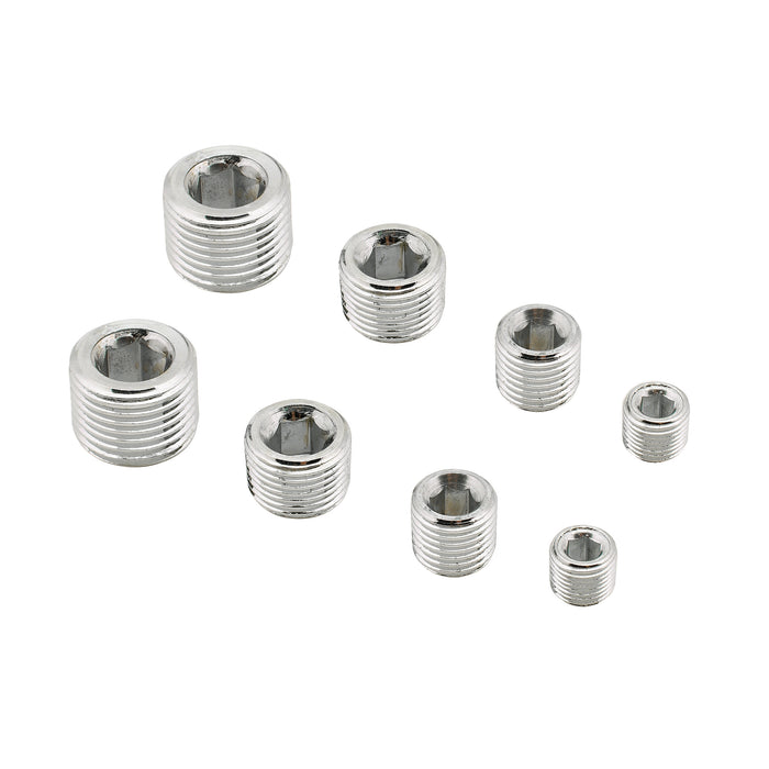 Mr Gasket 6352G Chrome Plated Pipe Plug Set - Truck Part Superstore