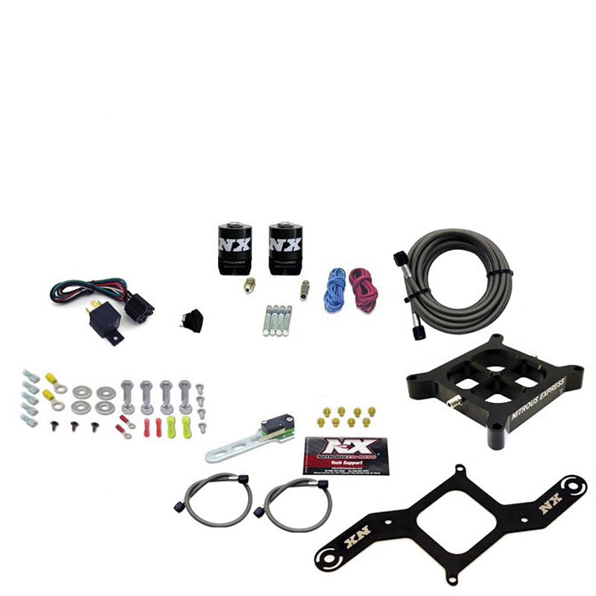 Nitrous Express 63540-00 4150 SINGLE ENTRY CROSSBAR PLATE SYSTEM; PRO POWER(100-500HP) W/O BOTTLE - Truck Part Superstore