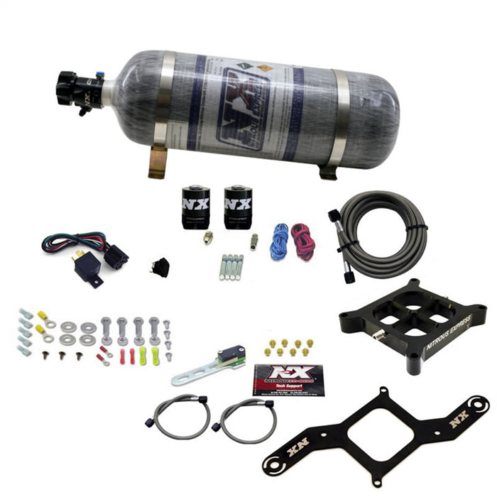 Nitrous Express 63540-12 4150 SINGLE ENTRY CROSSBAR PLATE SYSTEM; PRO POWER(100-500HP) W/COMPOSITE BOTTLE - Truck Part Superstore