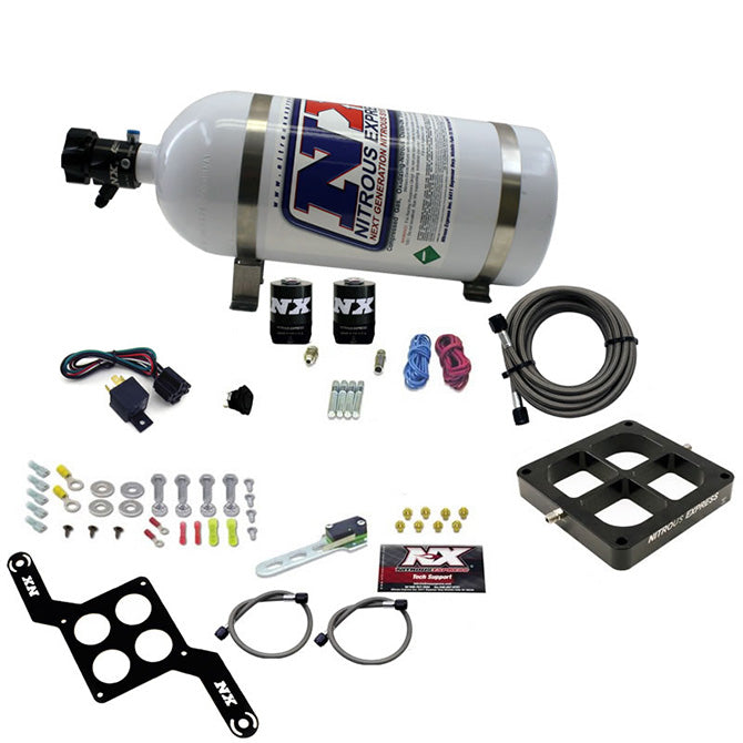 Nitrous Express 63570-10 DOMINATOR SINGLE ENTRY BILLET CROSSBAR; PRO POWER; (100-500HP) W/10LB BOTTLE - Truck Part Superstore