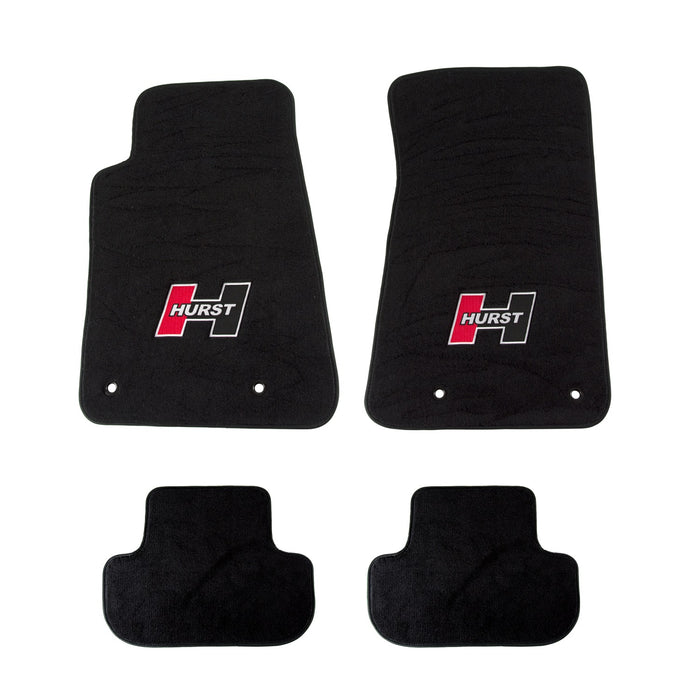 Hurst 6370000 Floor Mat Kit; Black; Non-Slip Backing; Hurst Red Logo; Front and Rear; 4 pc.; - Truck Part Superstore