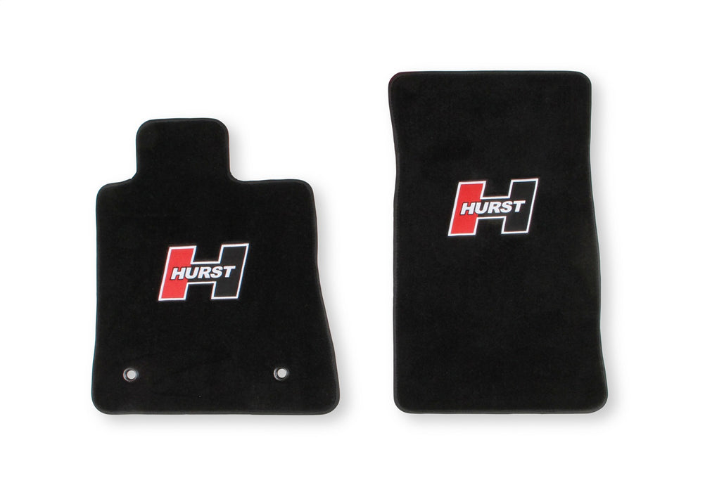 Hurst 6370003 Floor Mat Kit; Black; Non-Slip Backing; 2 pc.; Front; Red Hurst Logo; - Truck Part Superstore