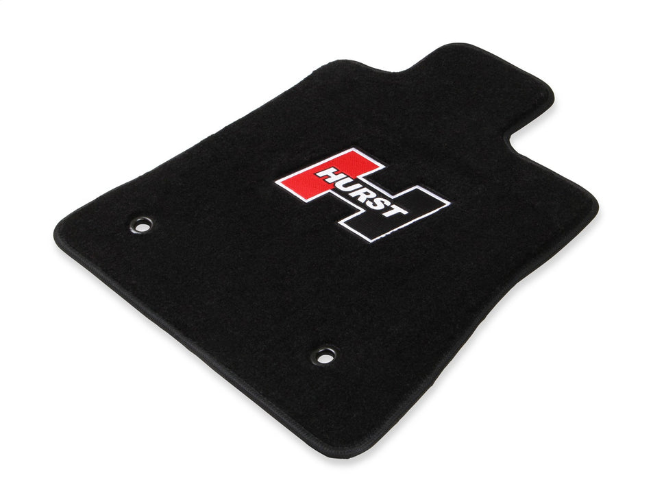 Hurst 6370003 Floor Mat Kit; Black; Non-Slip Backing; 2 pc.; Front; Red Hurst Logo; - Truck Part Superstore