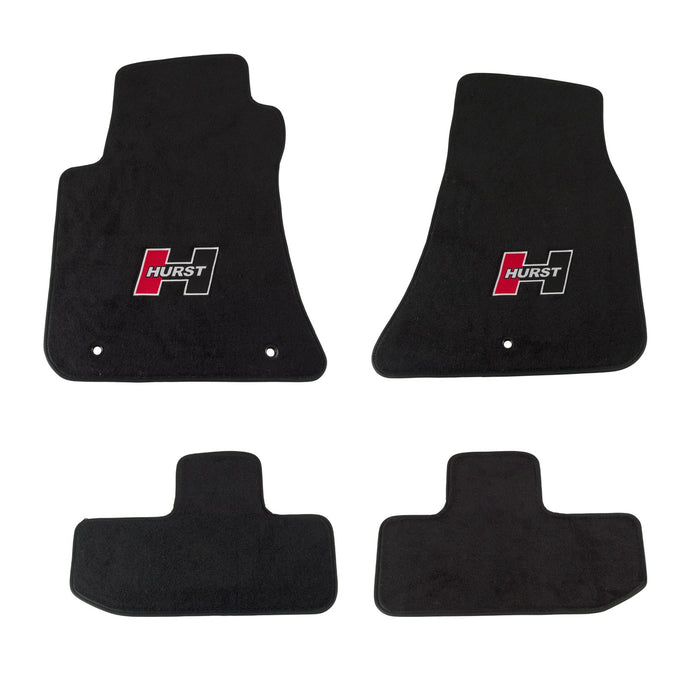 Hurst 6370010 Floor Mat Kit; Black; Non-Slip Backing; Hurst Gold Logo; Front and Rear; 4 pc.; - Truck Part Superstore