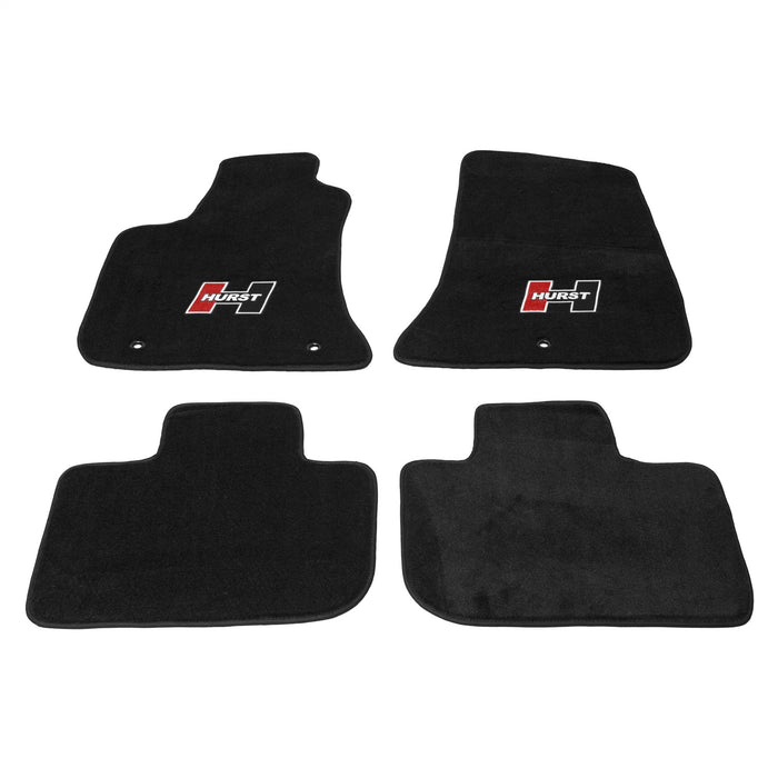 Hurst 6370011 Floor Mat Kit; Hurst Red Logo; Front and Rear; - Truck Part Superstore