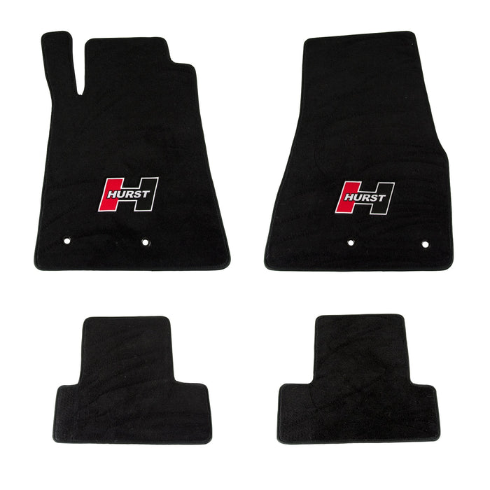 Hurst 6370020 Floor Mat Kit; Black; Non-Slip Backing; Hurst Red Logo; Front and Rear; 4 pc.; - Truck Part Superstore