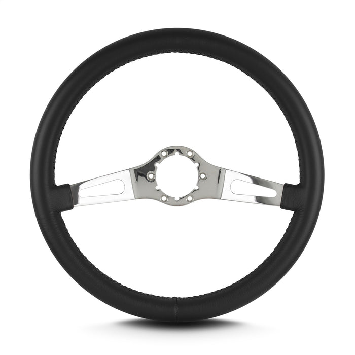 Lokar 63701 Lecarra Teardrop Steering Wheel; Black; 2 Polished Spokes; 14 in. Standard Grip; - Truck Part Superstore