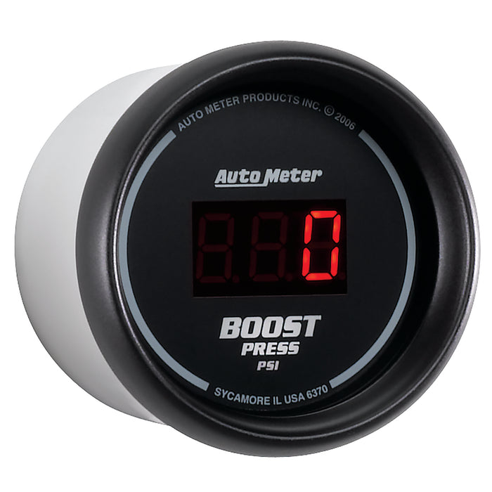 AutoMeter 6370 GAUGE; BOOST; 2 1/16in.; 60PSI; DIGITAL; BLACK DIAL W/RED LED - Truck Part Superstore