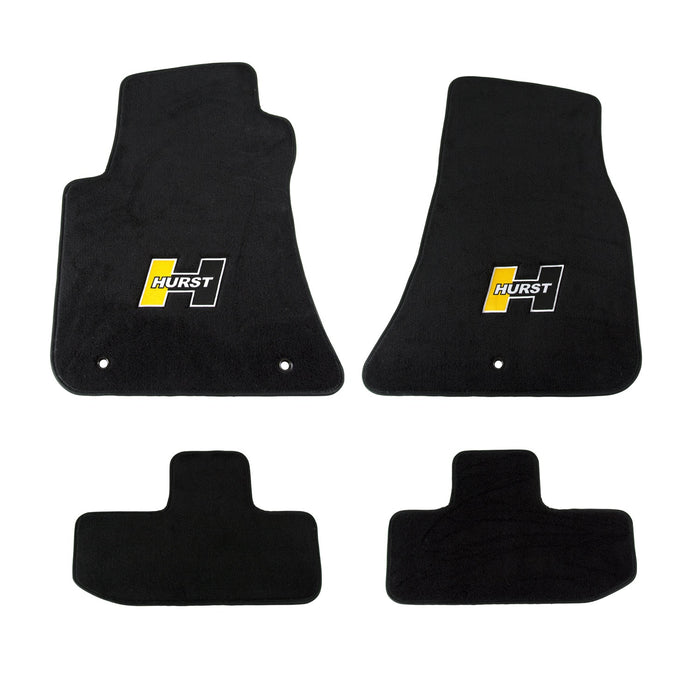 Hurst 6371010 Floor Mat Kit; Black; Non-Slip Backing; Hurst Red Logo; Front and Rear; 4 pc.; - Truck Part Superstore