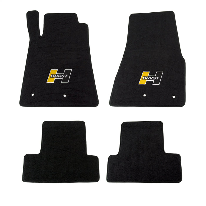 Hurst 6371020 Floor Mat Kit; Black; Non-Slip Backing; Hurst Gold Logo; Front and Rear; 4 pc.; - Truck Part Superstore