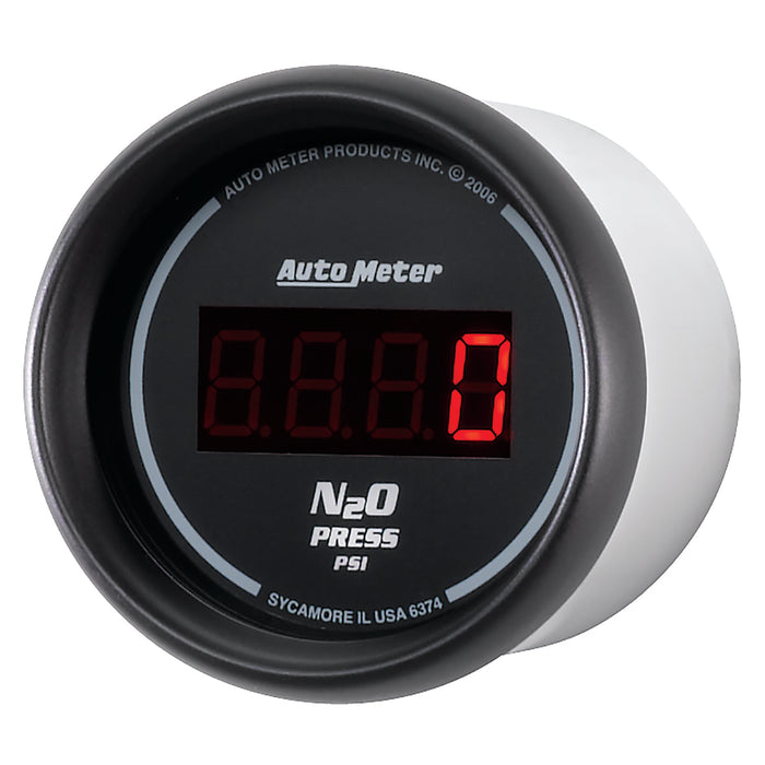AutoMeter 6374 GAUGE; NITROUS PRESSURE; 2 1/16in.; 1600PSI; DIGITAL; BLACK DIAL W/RED LED - Truck Part Superstore