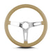 Lokar 63809 Lecarra Teardrop Steering Wheel; Tan; 3 Polished Spokes; 14 in. Standard Grip; - Truck Part Superstore