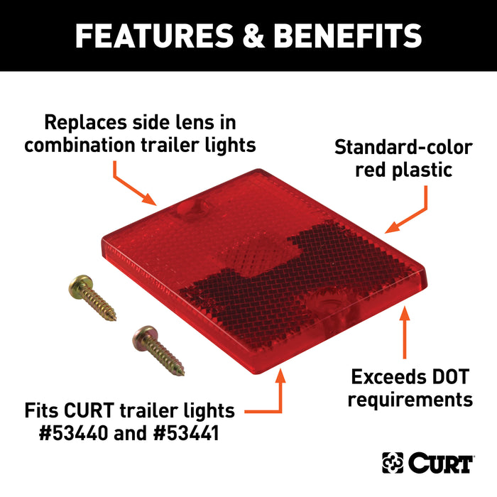 CURT 53515 CURT 53515 Replacement Red Side Trailer Light Lens - Truck Part Superstore